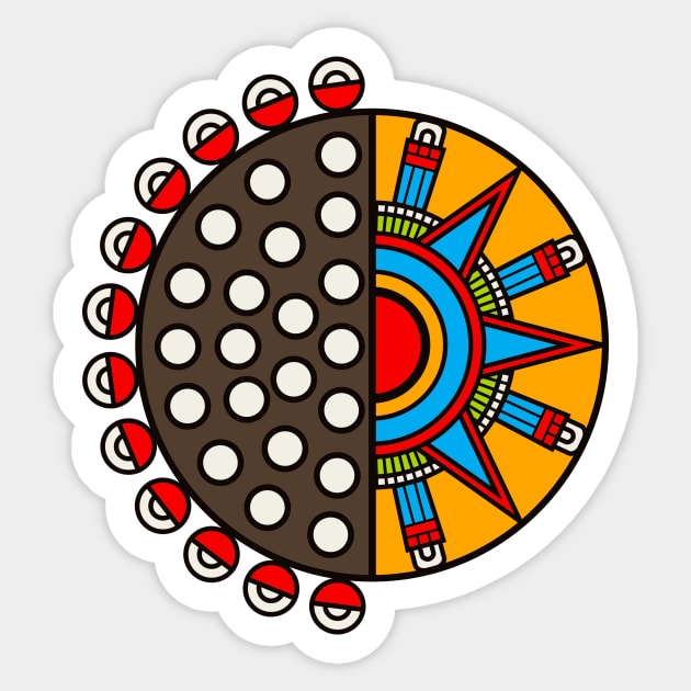 Prehispanic eclipse Sticker by ocelotlcalli